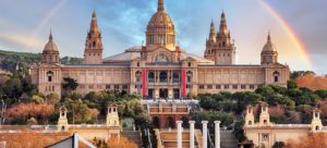 musée national d'art de catalogne avec arc-en-ciel