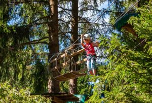 Enfant en accrobranche dans les Vosges