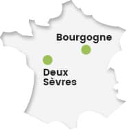Deux Sèvre et Bourgogne carte de France