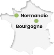 Normandie et bourgogne carte de France