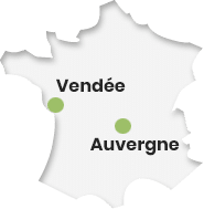 Vendée et Auvergne carte de France