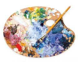palette de peinture et son pinceau les impressionnistes