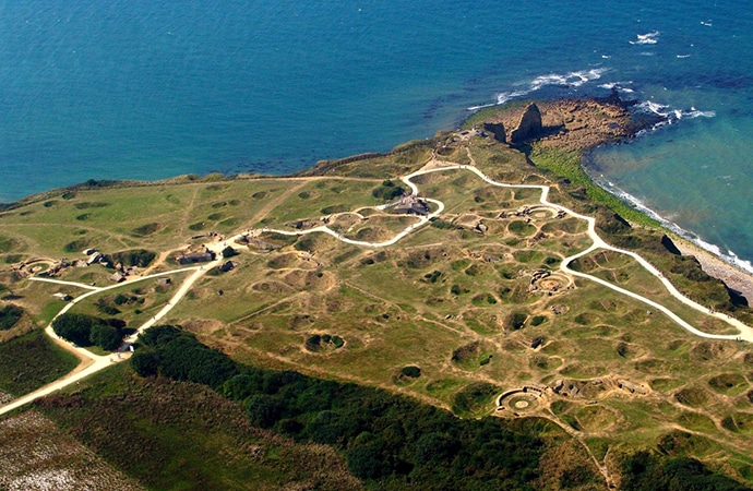 la pointe du Hoc à proximité des plages du débarquement.