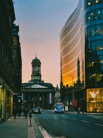 glasgow-rue Rue de Glasgow au coucher de soleil