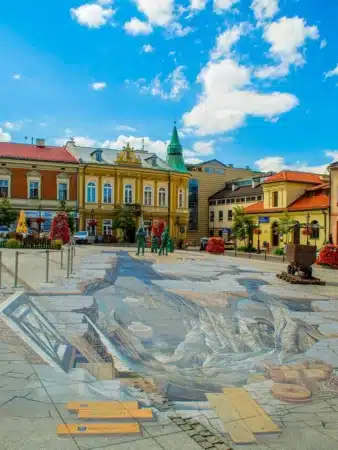 ville de cracovie en pologne dessin au sol