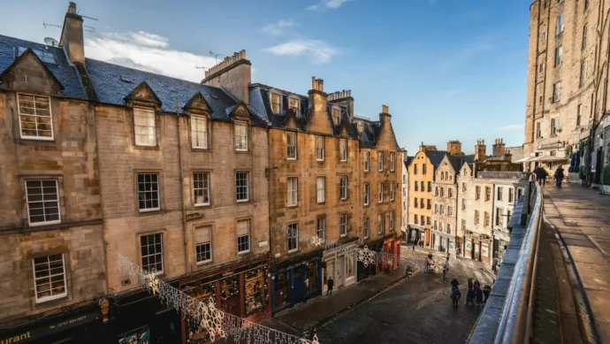 Rue vue d'en haut en Écosse