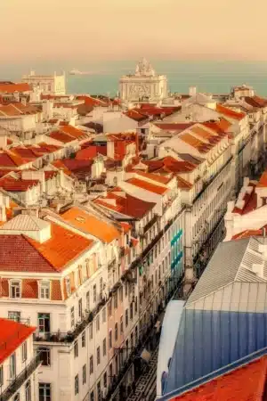 vill du portugal vue du dessus avec mer